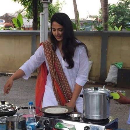 Anushka Shetty cooking food