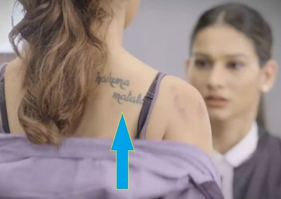 Jennifer Winget tattoo on her shoulder