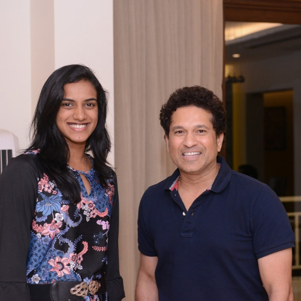 P. V. Sindhu Wiki, Age, Boyfriend, Family, Caste, Height, Biography & More 42 P V Sindhu with Sachin Tendulkar
