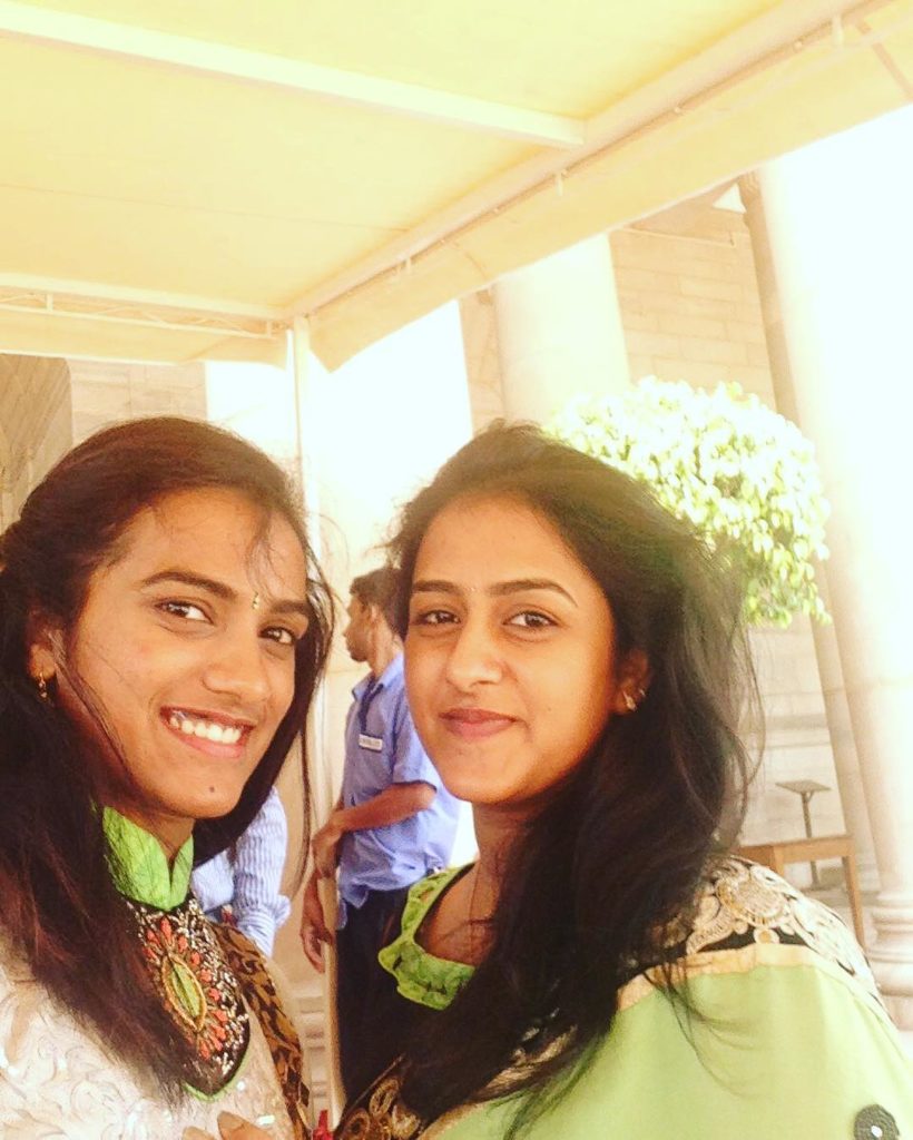P. V. Sindhu with her Sister
