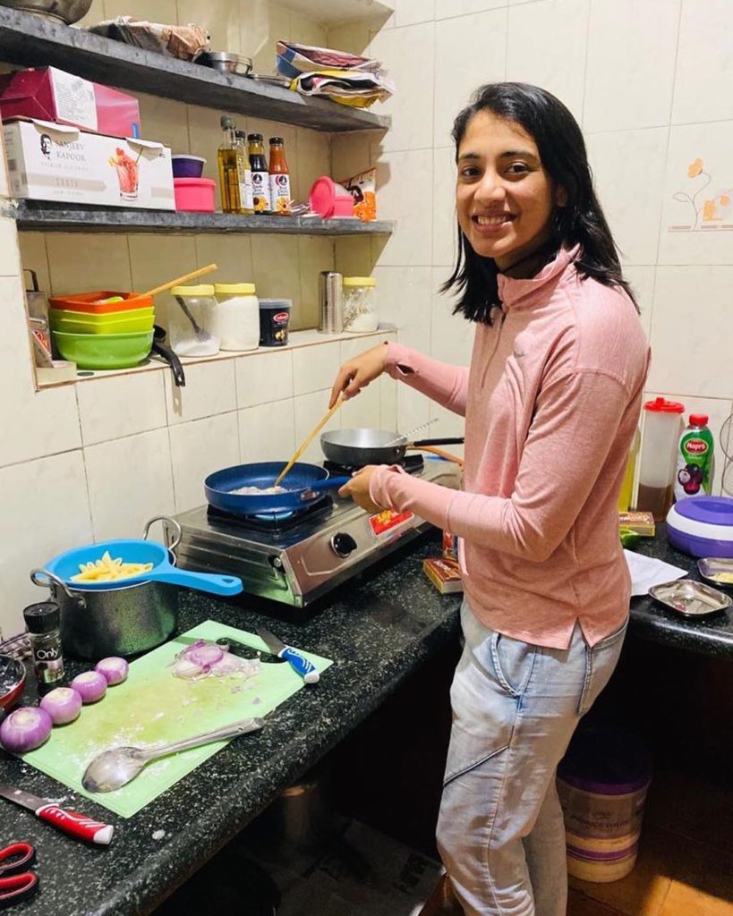 Smriti Mandhana cooking food