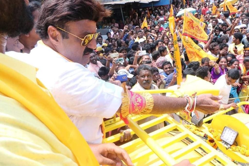 Balakrishna in election camption in Hindupur constituency