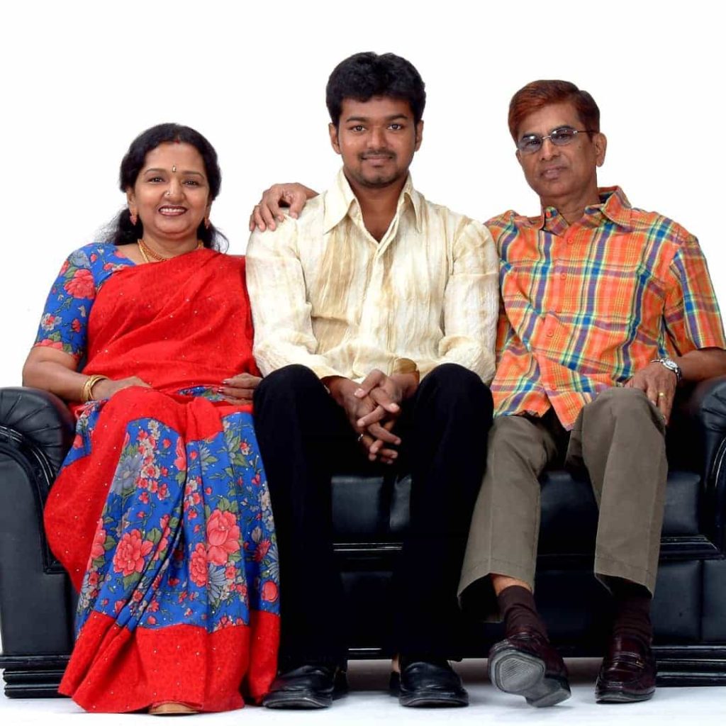 Vijay with his parents