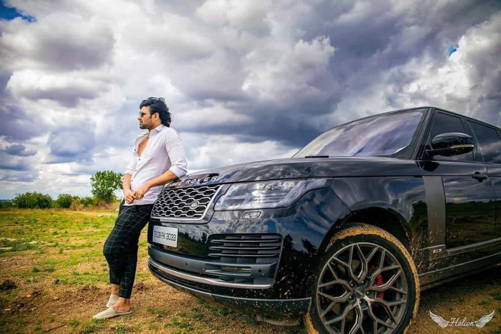 Bellamkonda Sreenivas with his Car