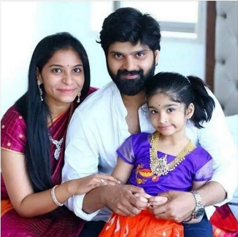 Sree Vishnu with his Wife and Daughter