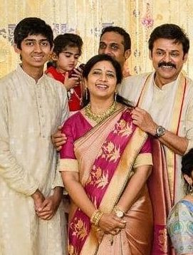 Venkatesh with Wife Neeraja Daggubati and Son