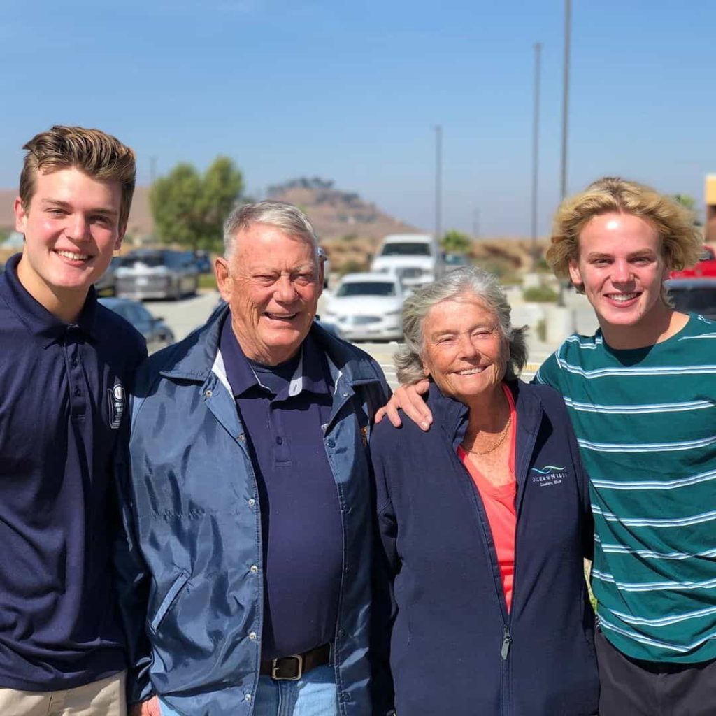 Jack Wright with his Grandparents