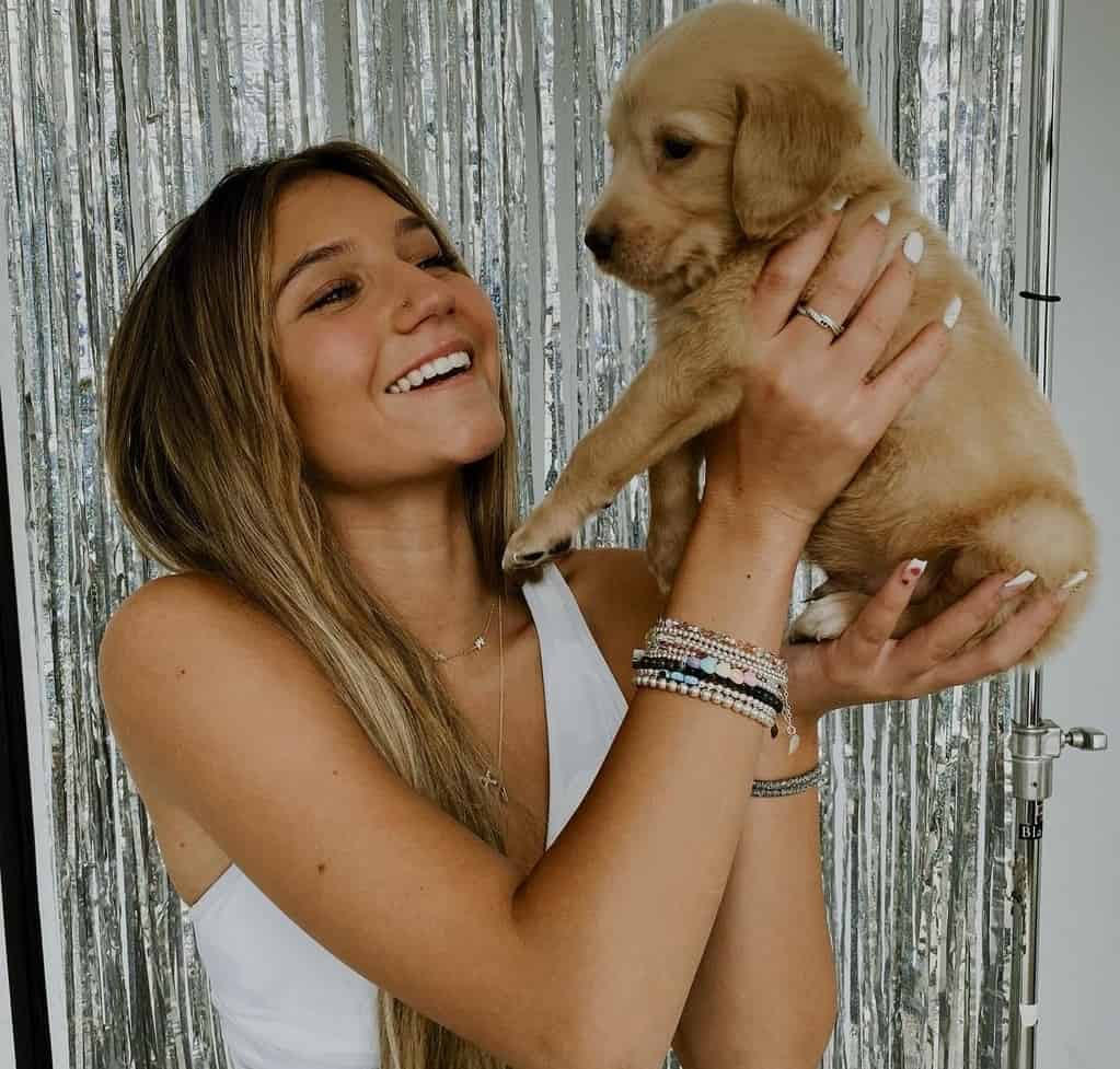 Mads Lewis with her Pet Dog