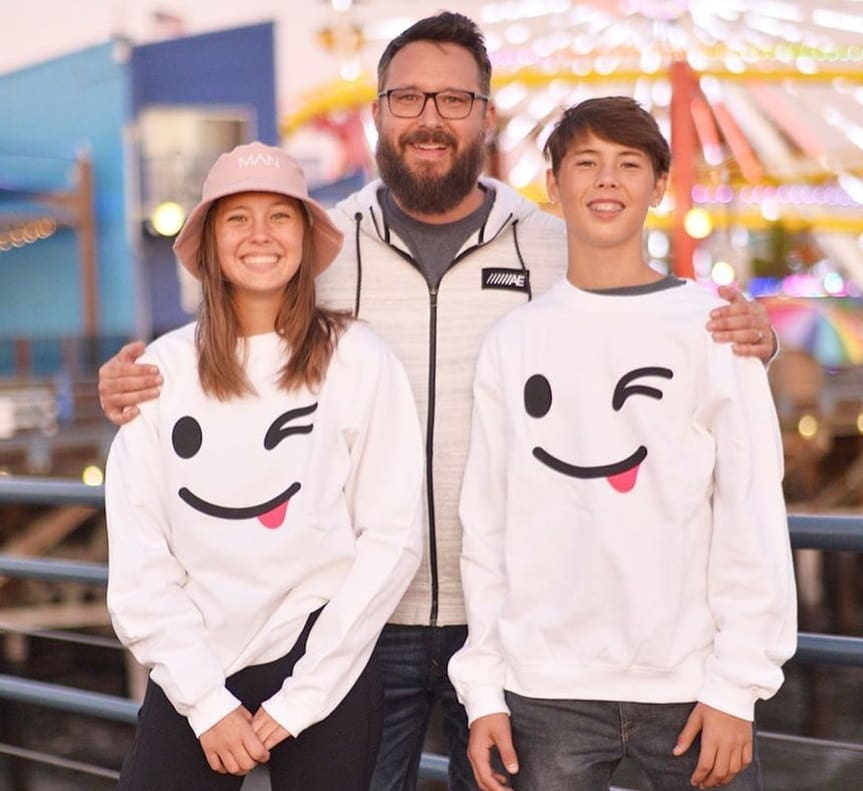 Jason Coffee With his Son and Daughter