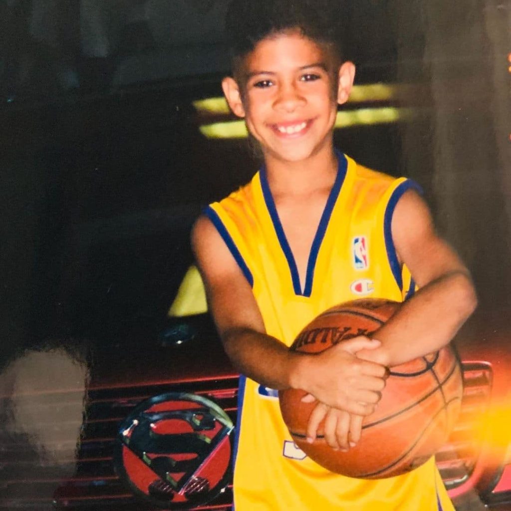 Austin McBroom playing basketball in Childhood