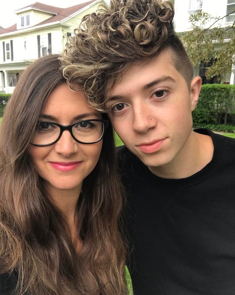 Jack Avery with his mother