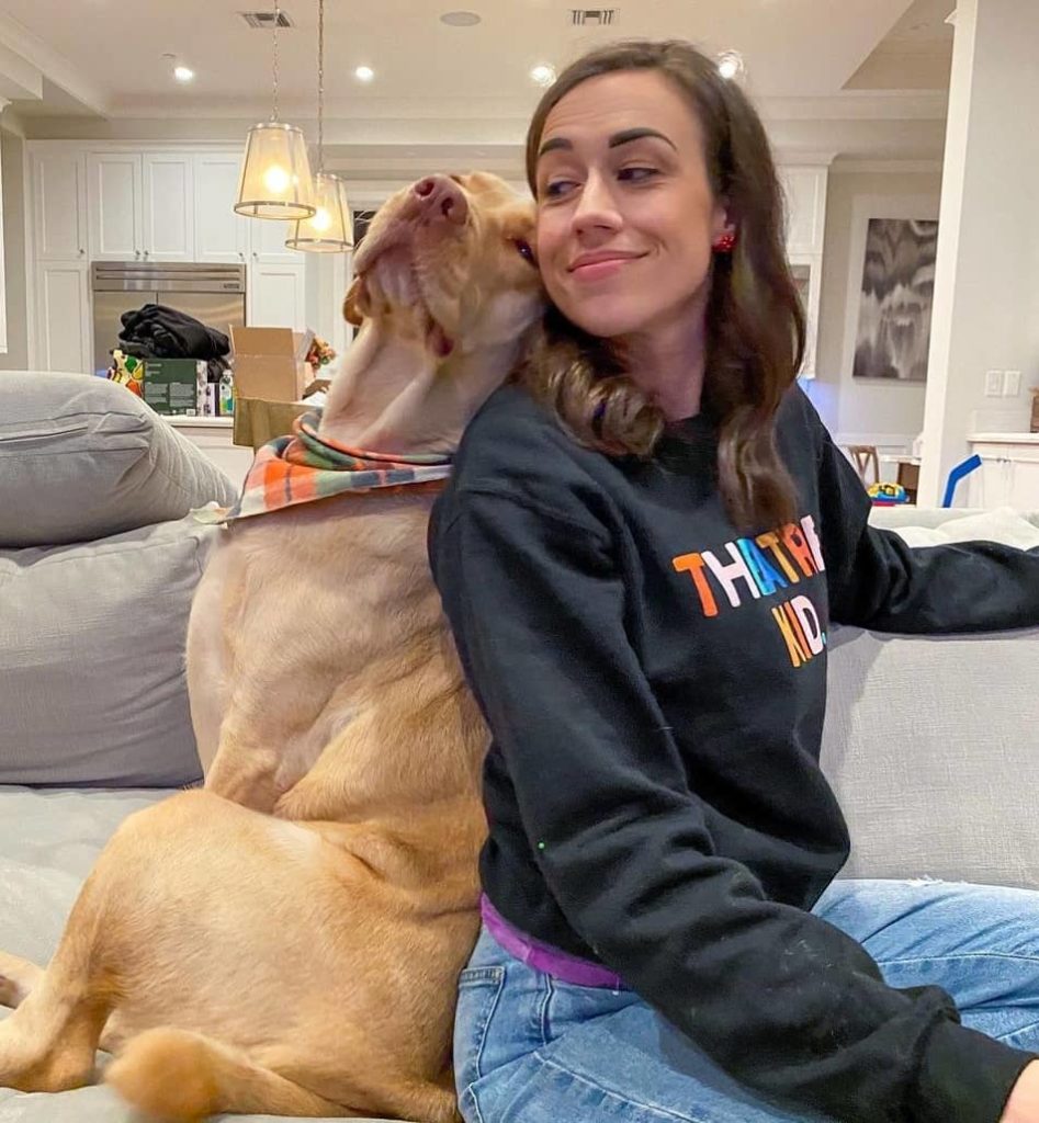 Colleen Ballinger with her pet dog