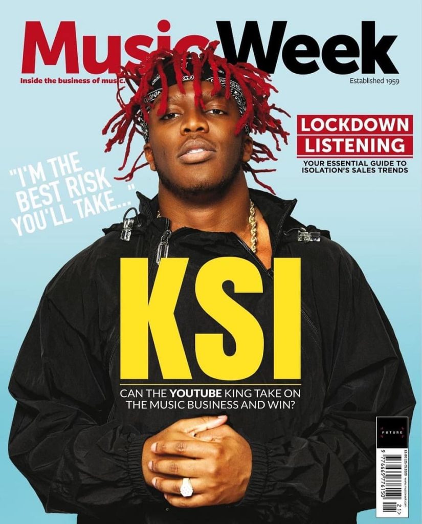 KSI on magazine covers of Music week