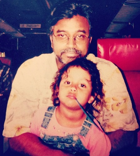 Liza Koshy With her Father in childhood