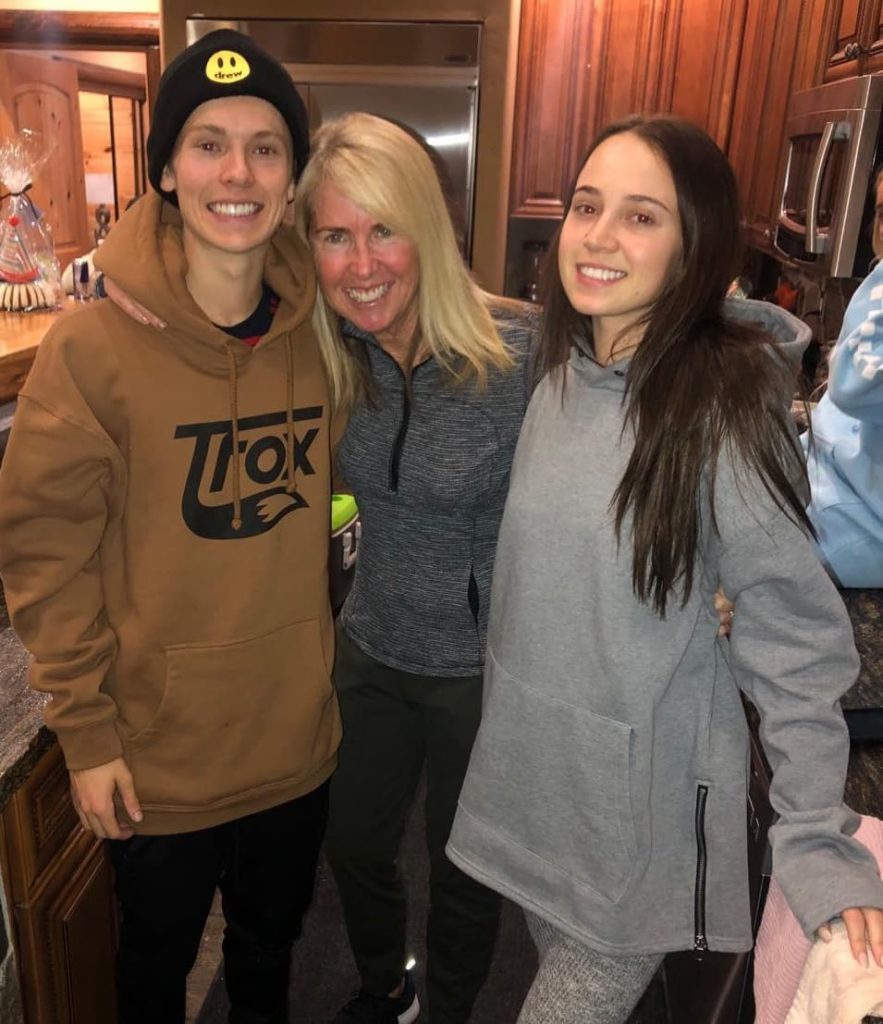 Tanner Fox with his mother and sister