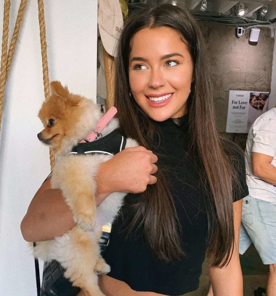Tessa Brooks with her pet dog
