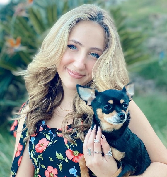 Ava Kolker with her Dog Pet Peanut