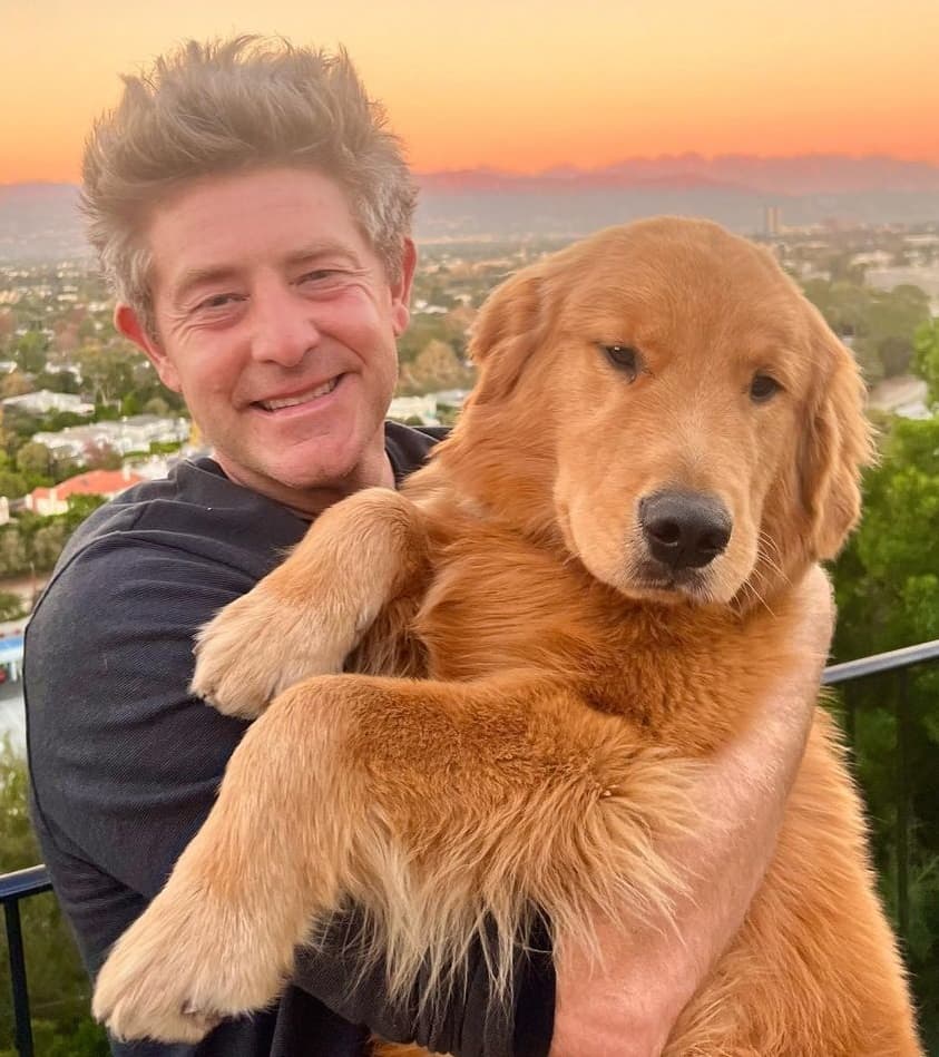Jason Nash with his Pet Dog