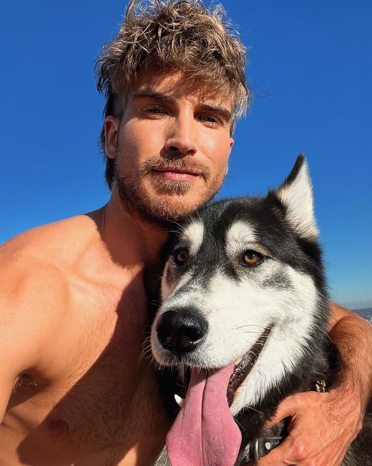Joey Graceffa with his Pet Dog