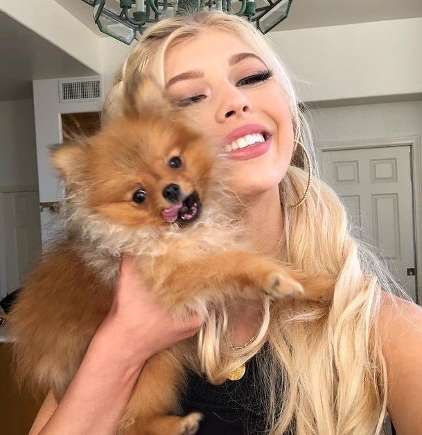 Loren Gray with her Pet Dog, Angel Pom