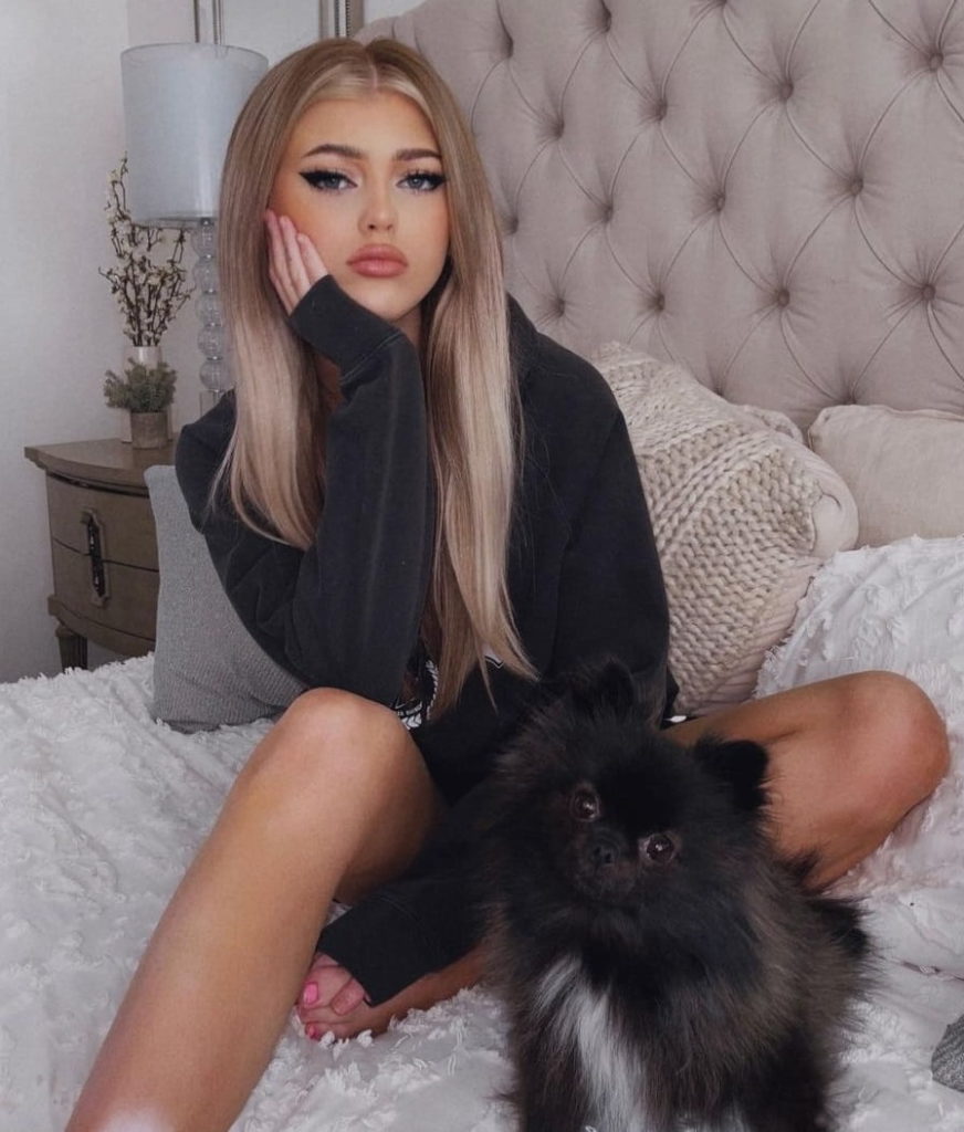 Loren Gray with her Pet Dog, Smudge Pom