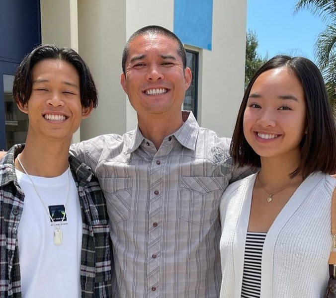 Nicole Laeno with her Father and Brother