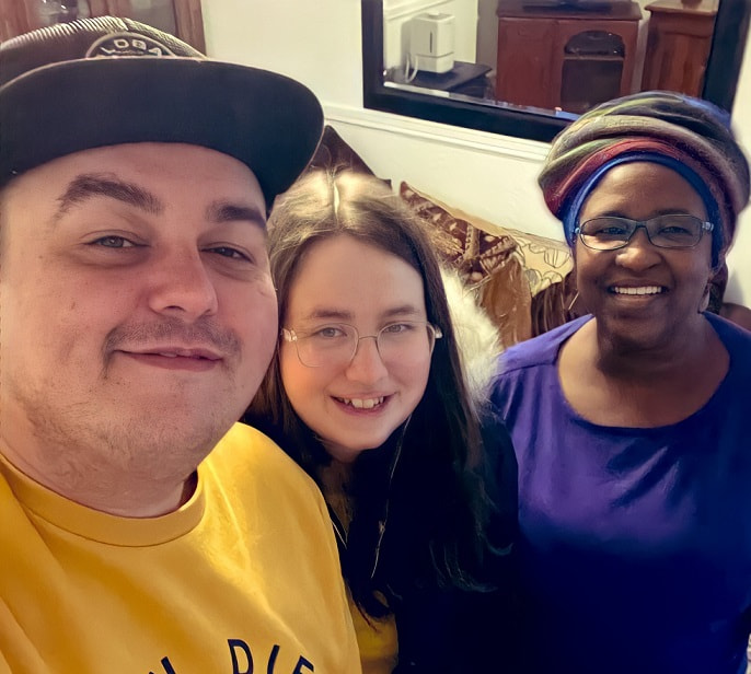 Daz Black with his Mother and Daughter