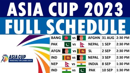 Asia Cup Cricket Schedule 2023, Time Table, Hosting Nation, And Match Fixtures